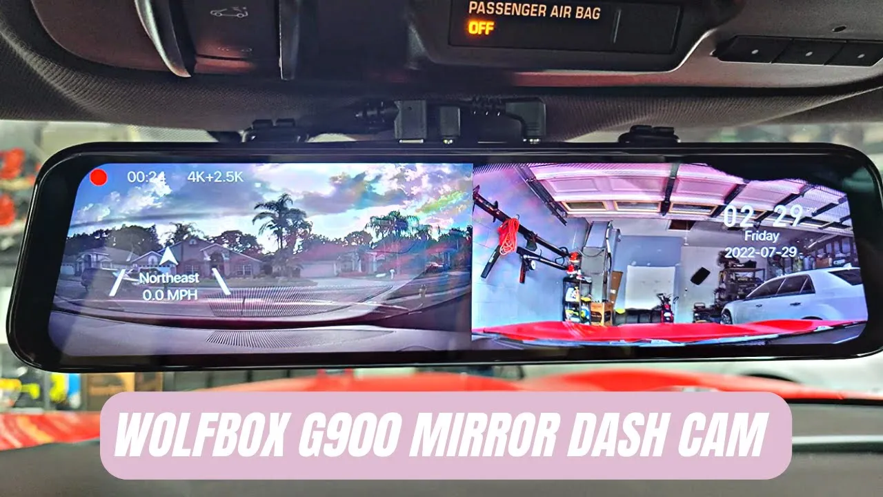 WOLFBOX G900 Rear View Mirror Camera Review & User Manual | Mirror Dash Cam 4K+2.5K for Car