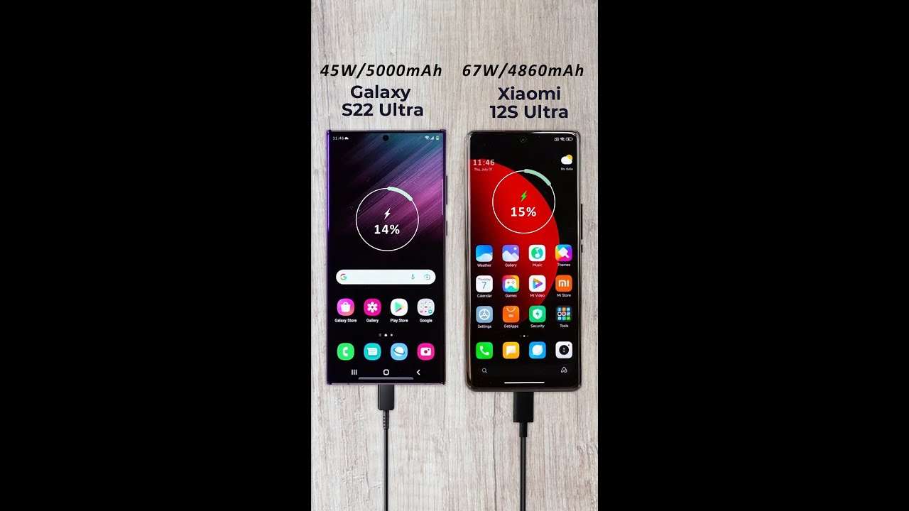 Samsung Galaxy S22 Ultra vs Xiaomi 12S Ultra Charging Test 🔌 Subscribe for more 👍🏼
