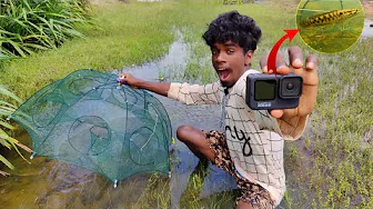 Amazing this fish trap used river fishing.. 🐟 | River fishing | Fishing techniq | Gopro hero 9