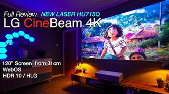 NEW LG CineBeam HU715Q 4K Laser Ultra Short Throw Projector 120" Screen from 31cm!