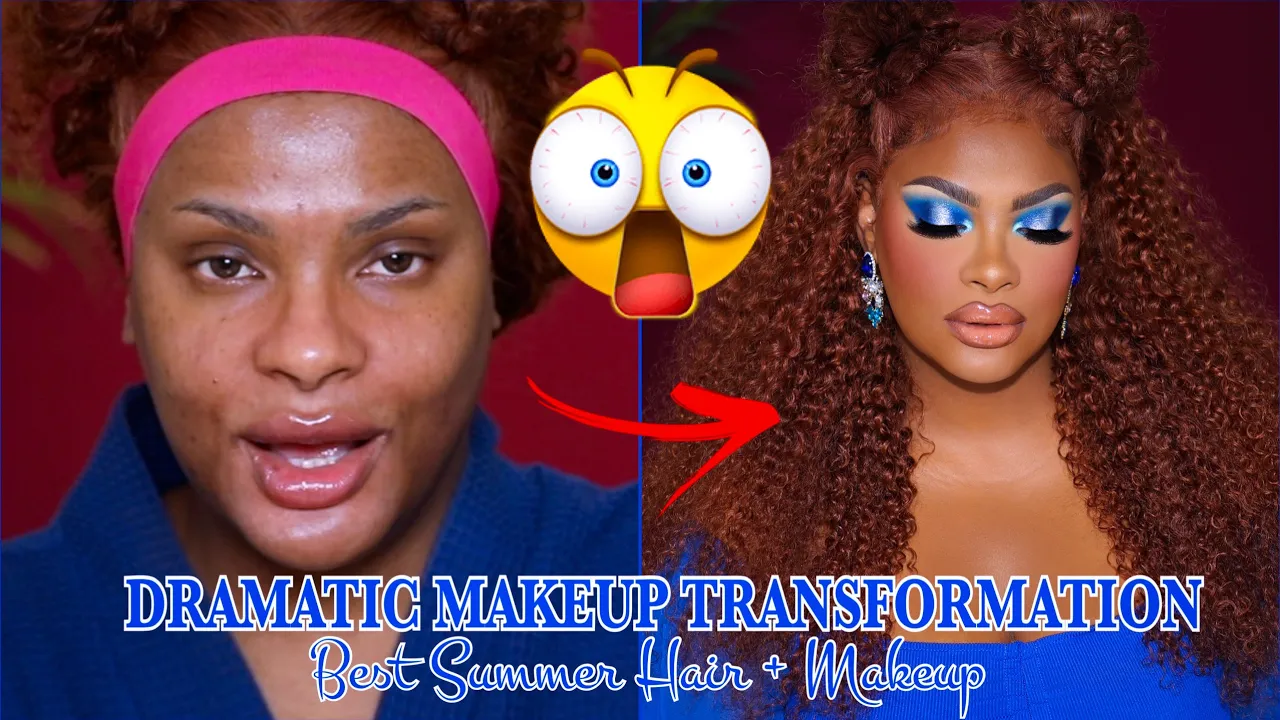 💙Dramatic Blue Eye Makeup🍊THE BEST SUMMER HAIR😍Flawless Ginger Curly Wig Install ft. Donmily Hair