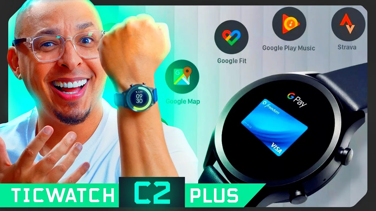 TICWATCH C2 PLUS! Smartwatch do google com pagamento NFC e apps do google!