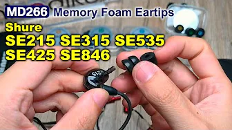 misodiko MD266 Double Flange Memory Foam Eartips Replacement for Shure SE215 SE315 SE535 SE425 SE846