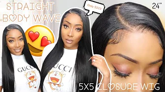 ✨AFFORDABLE 5x5 STRAIGHT BODY WAVE WIG | FT. ARABELLA HAIR