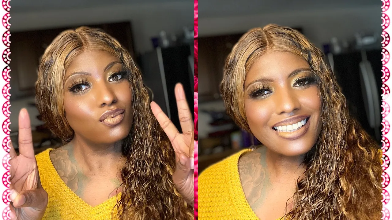 Jerry Curly 13x4 Lace Wig FT YOLOVA HAIR PIANO HONEY BLONDE