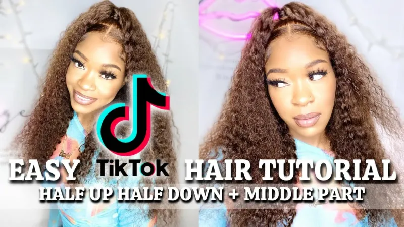 Tik Tok Hairstyle 😍 Half Up Half Down + Middle Part! FREE WIG Black Friday SALE @Luvme Hair