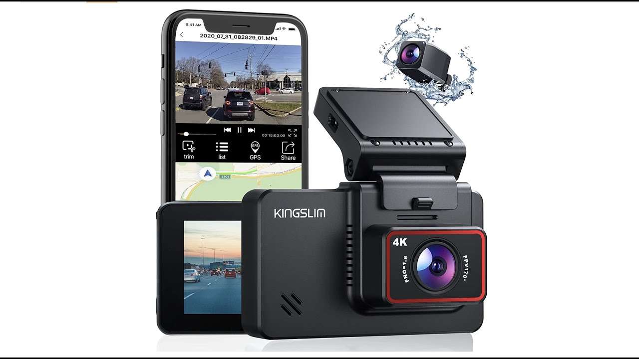 Kingslim D4 4K Dual Dash Cam with Built-in WiFi GPS
