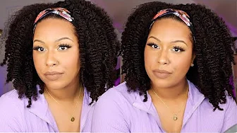 I DID A TWIST OUT ON THIS KINKY CURLY HEADBAND WIG! 😍 | FT. HerGivenHair