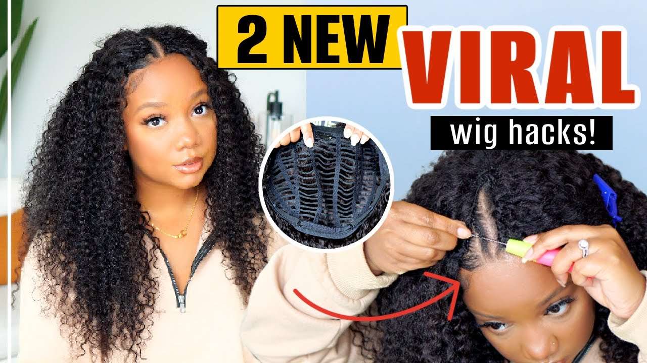 2 *NEW* VIRAL WIG HACKS! MUST SEE! | Updated V-Part Wig Breathable Wig Cap | Klaiyi Hair