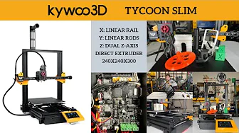 KYWOO Tycoon Slim 3D Printer, linear rail X + linear rods Y + Dual Z Axis with timing belt
