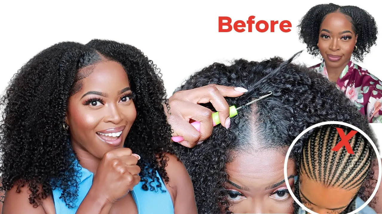 YOU’VE BEEN DOING IT WRONG! ❌😵 NO Braids Crochet V Part Wig Method🔥 NO LACE, NO GLUE ft. Unice Hair