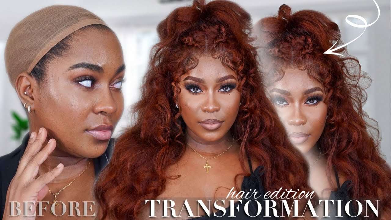 *MUST SEE* 😱 BEST PRE COLORED BROWNISH RED KINKY FRONTAL WIG EVER! | UNICE HAIR