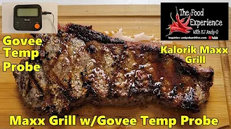 Govee Temp Probe cooking New York Steak in the Kalorik Maxx Grill