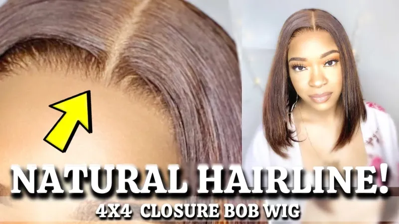 MOST NATURAL HAIRLINE EVER 😍 Bob Wig 4x4 Closure  @Luvme Hair​