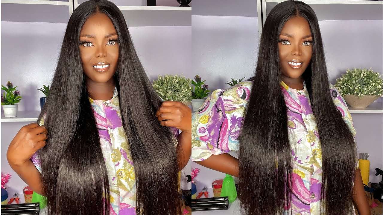 Swiss lace, no glue needed, wear go wig, 4x4 lace closure wig Contents | Ft. ISEE HAIR AliExpress