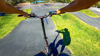 ELECTRIC SCOOTER PUMP TRACK RACE - *Varla Eagle One*