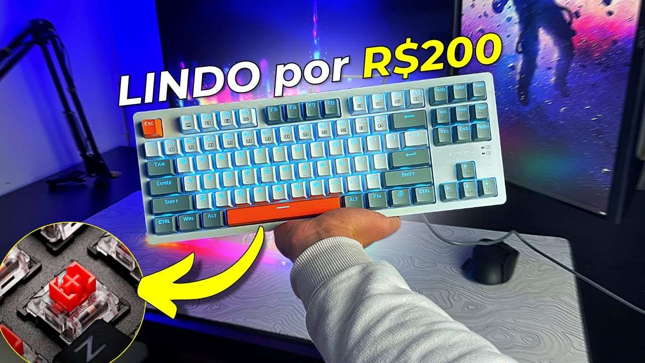O MELHOR Teclado GAMER por R$200 (LINDO e ABSURDO) - E-YOOSO K620